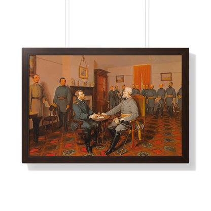 Robert E. Lee's Surrender at Appomattox Framed Painting Poster