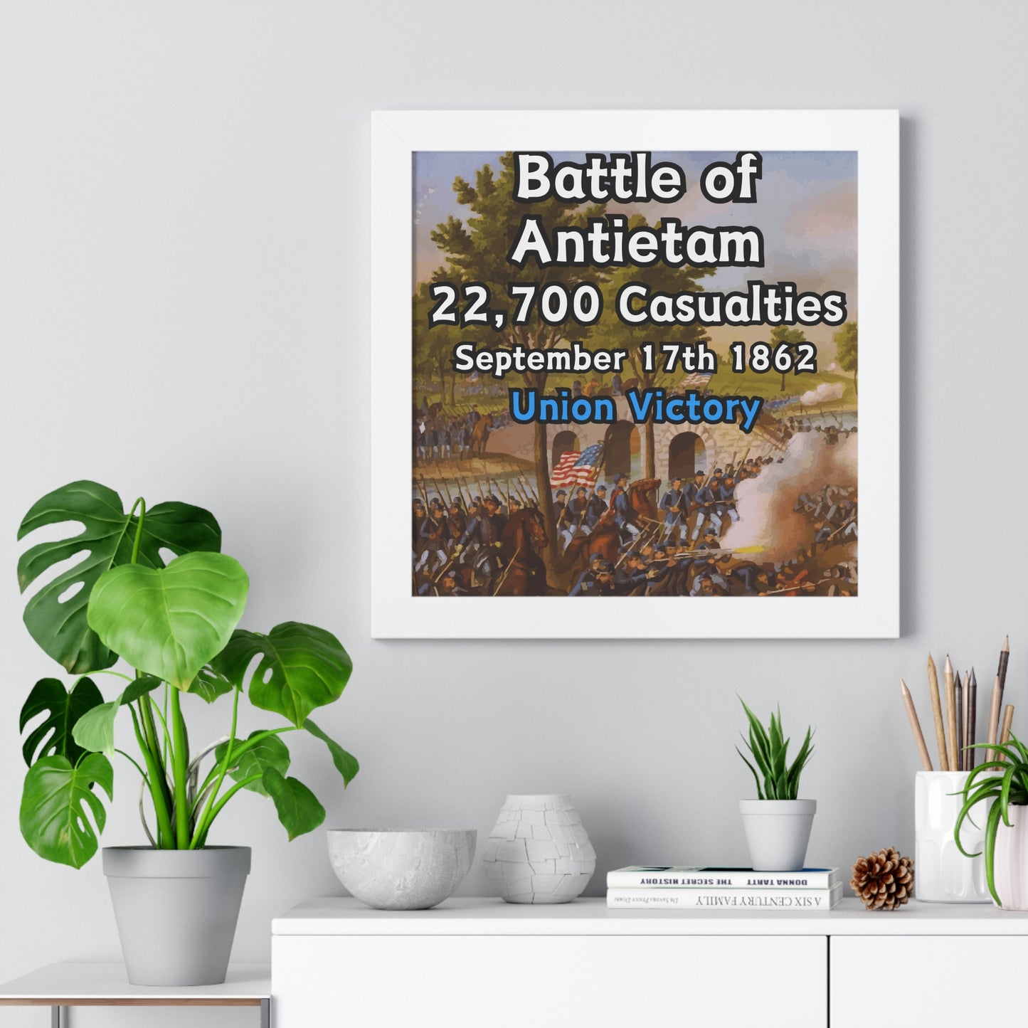 Gerahmtes Poster Historische Schlacht von Antietam