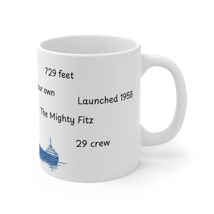 SS Edmund Fitzgerald Mug – Great Lakes Shipwreck History Coffee Cup 11oz