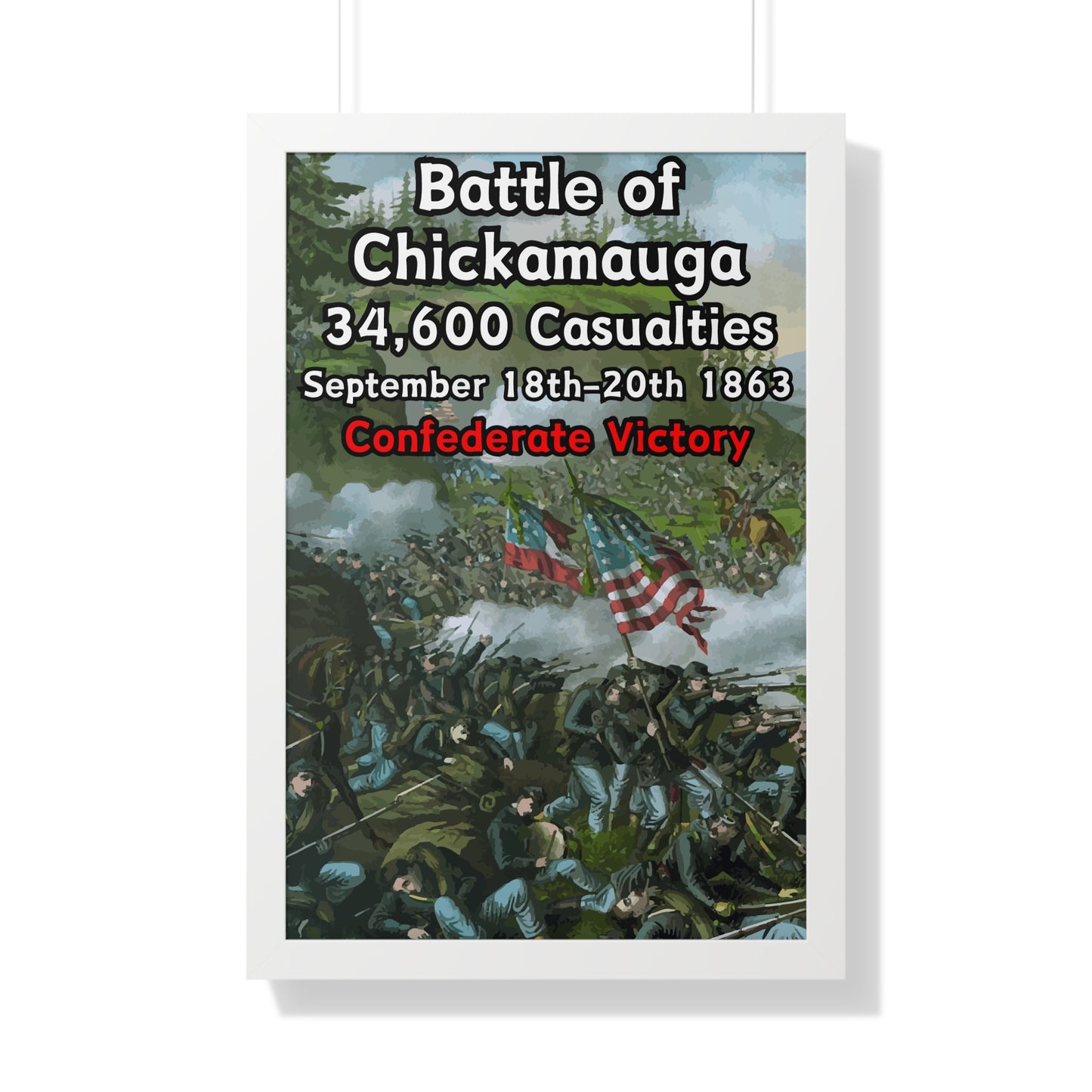 Gerahmtes Poster Historische Schlacht von Chickamauga