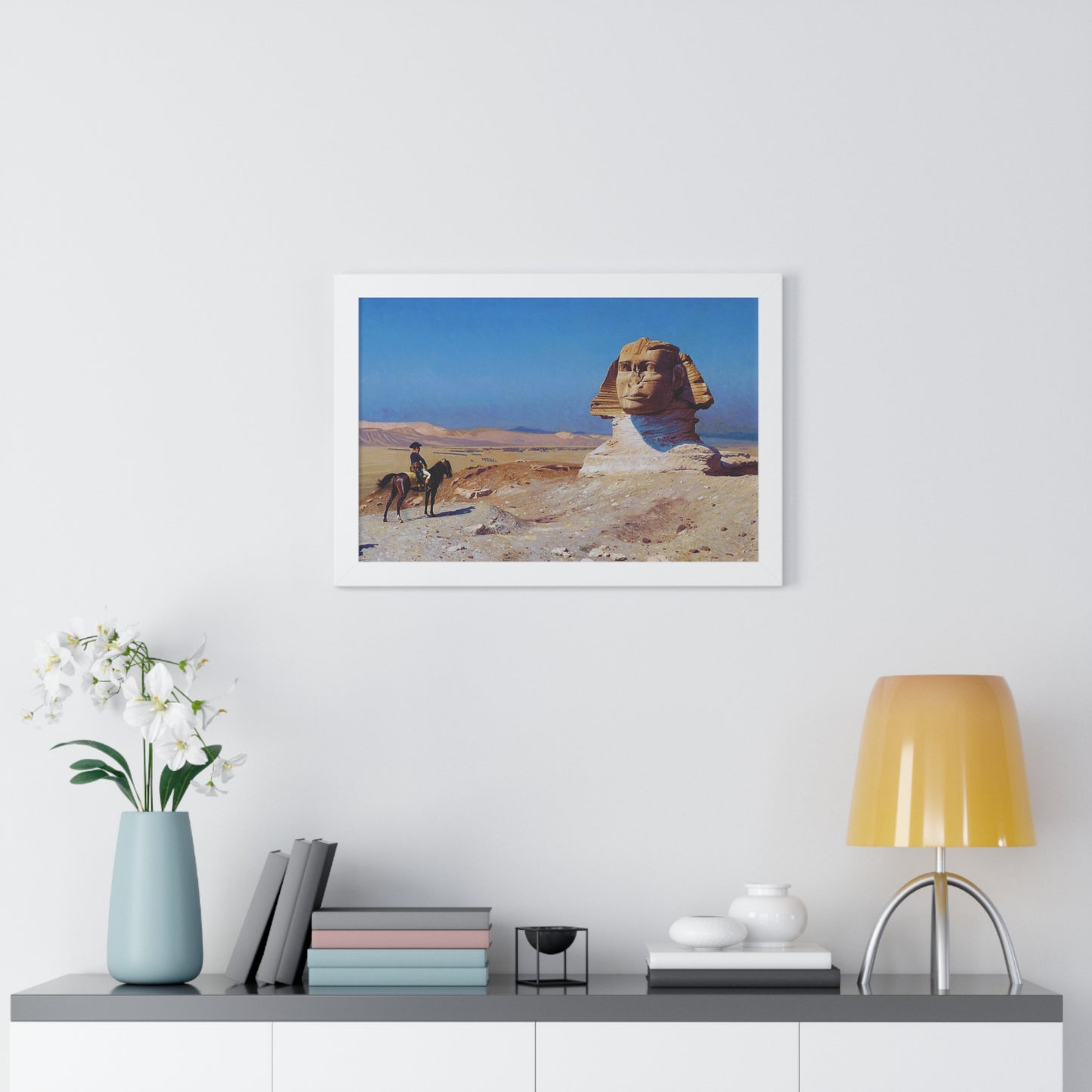 Napoleon Bonaparte in Egypt before a Sphinx Framed Painting Poster