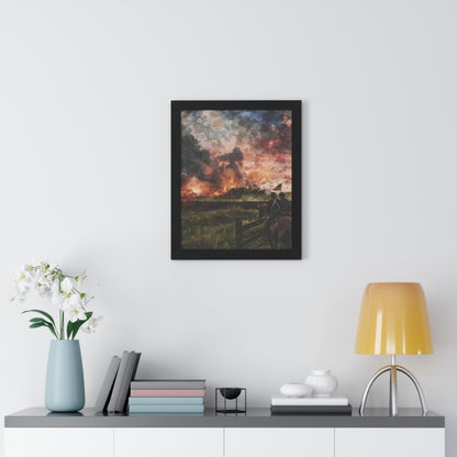 Historical Civil War Sunset Framed Poster