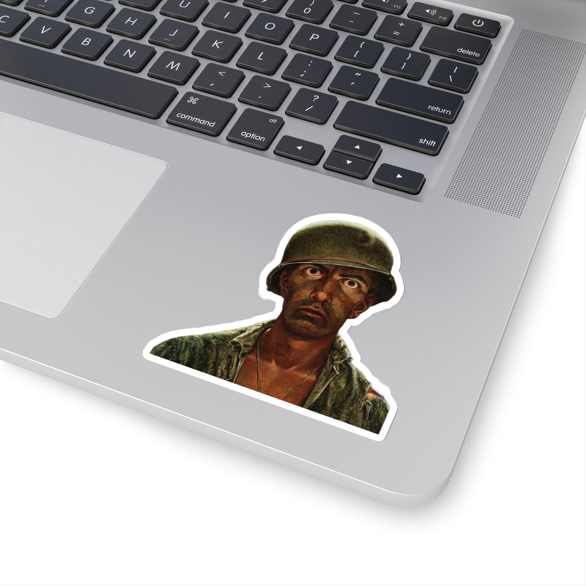 Thousand Yard Stare Cartoon Soldier Sticker