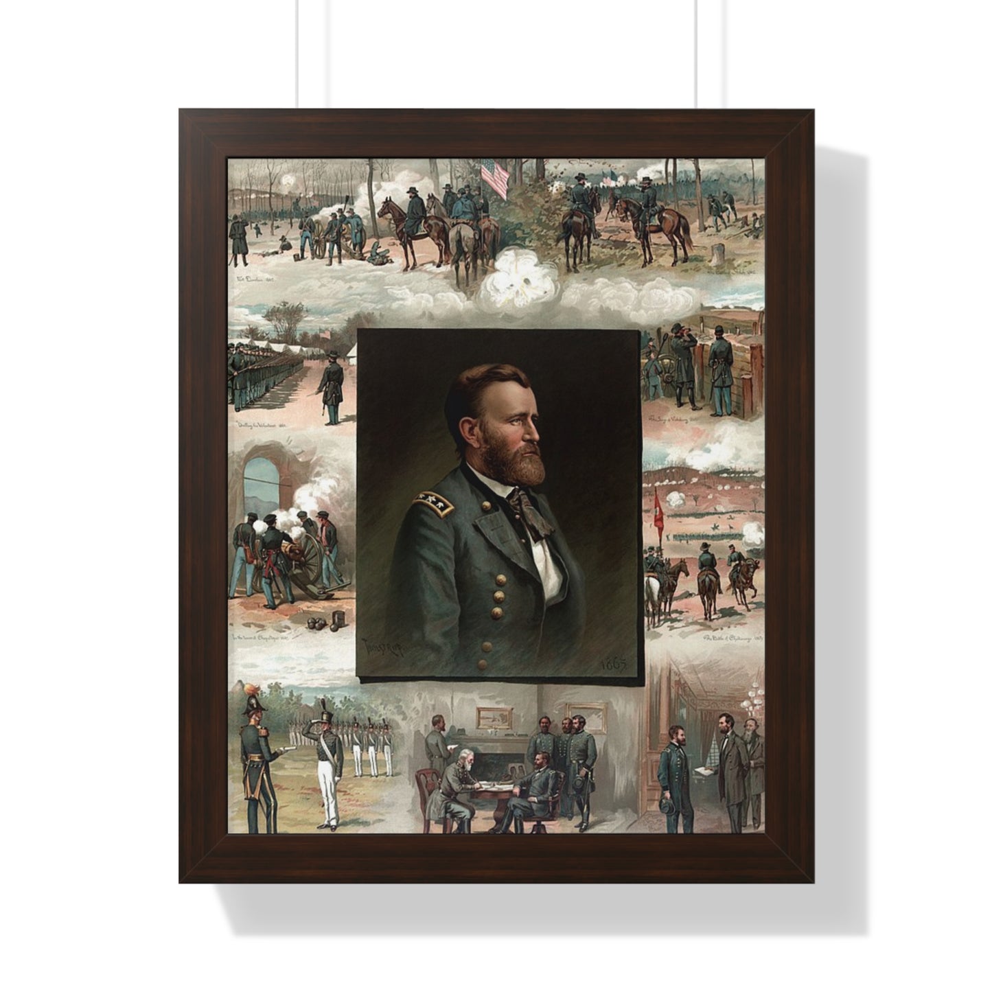 Historical Ulysses S. Grant from West Point to Appomattox Framed Painting Poster