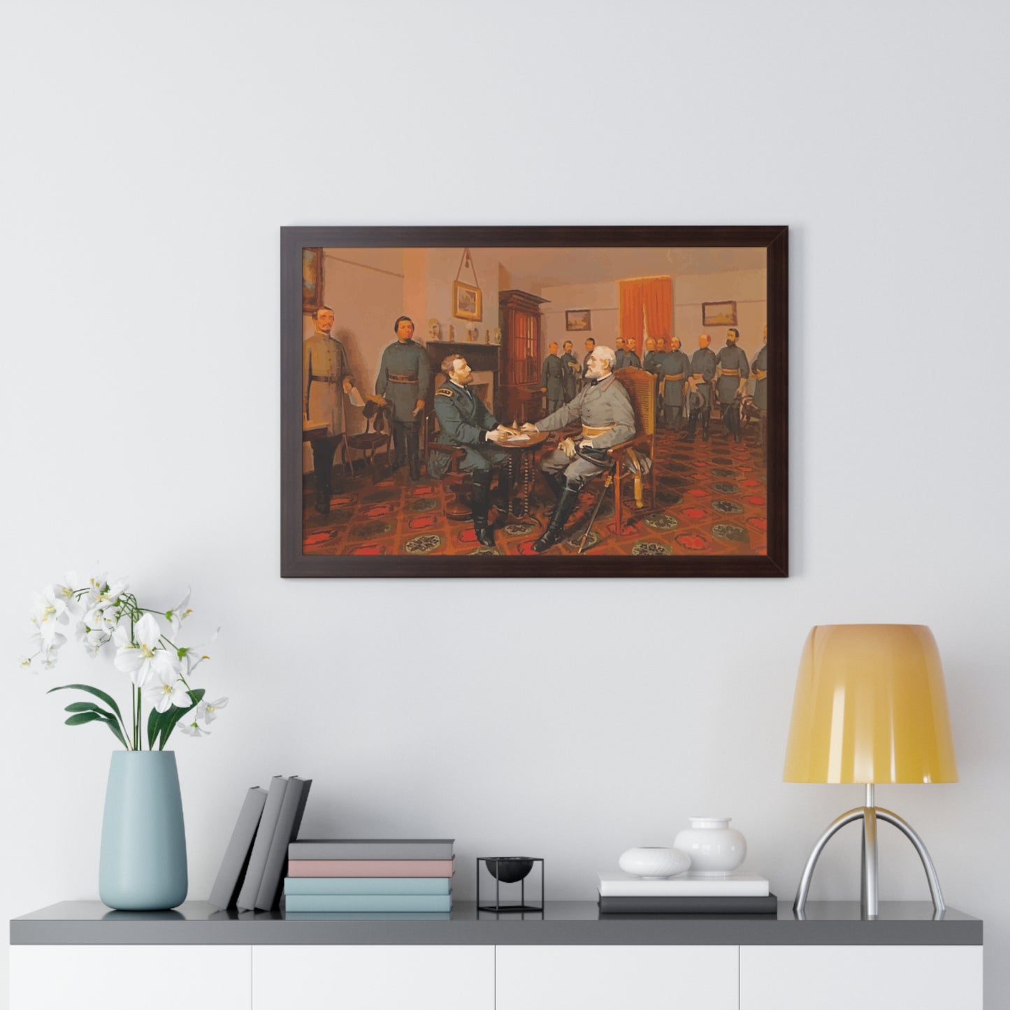 Robert E. Lee's Surrender at Appomattox Framed Painting Poster