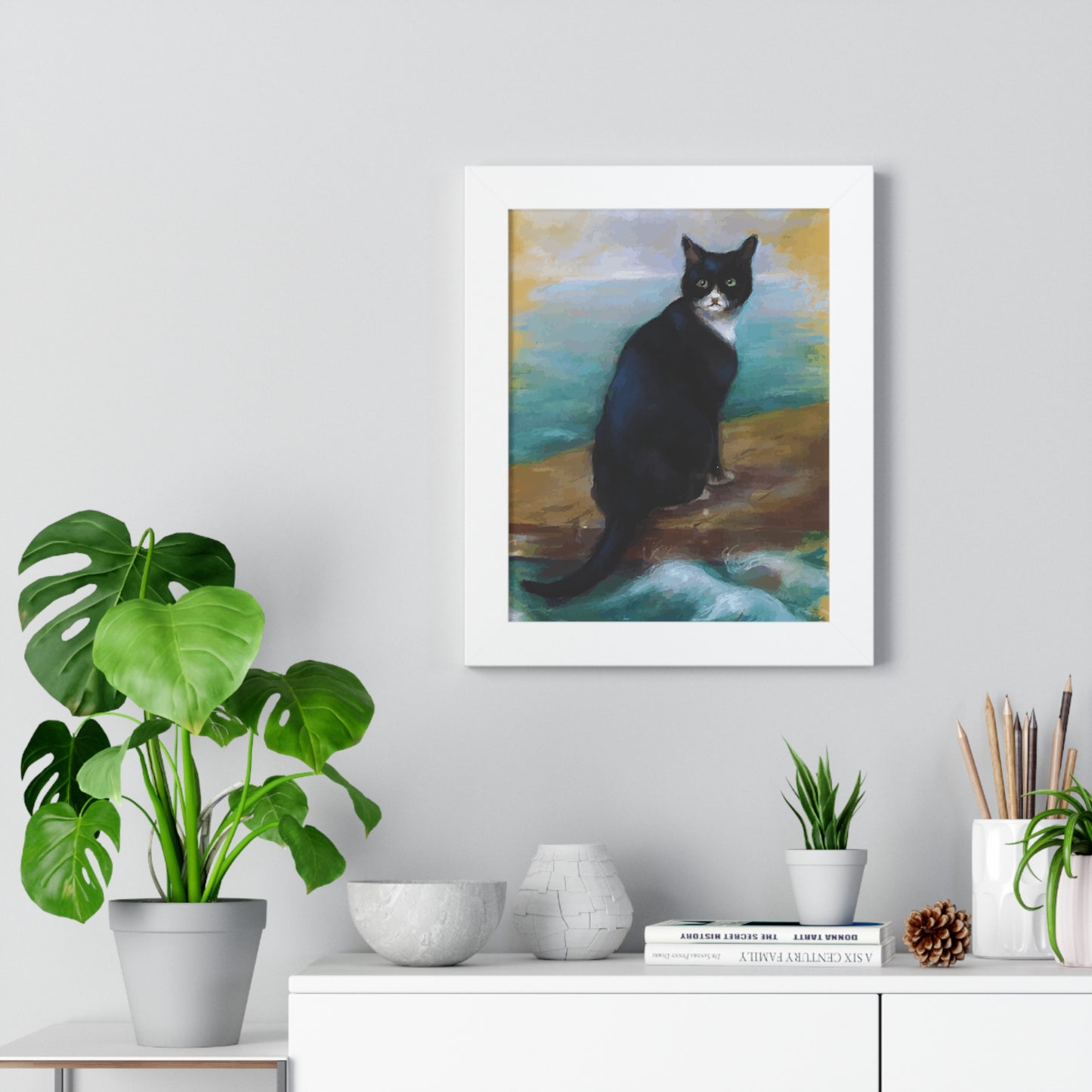 Bismarck Oskar Cat Framed Painting Poster