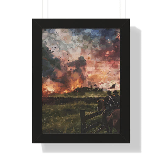 Historical Civil War Sunset Framed Poster