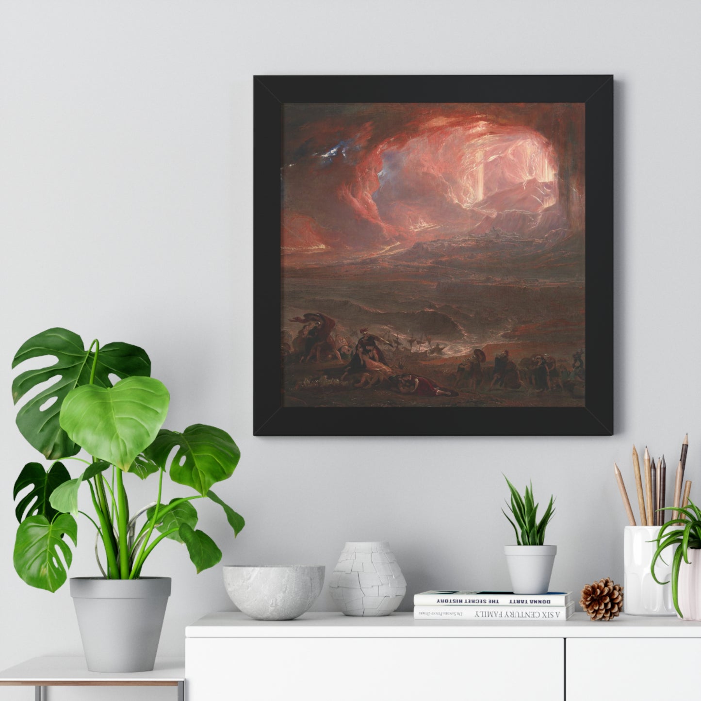 Historical Destruction of Pompeii and Herculaneum Framed Painting Poster