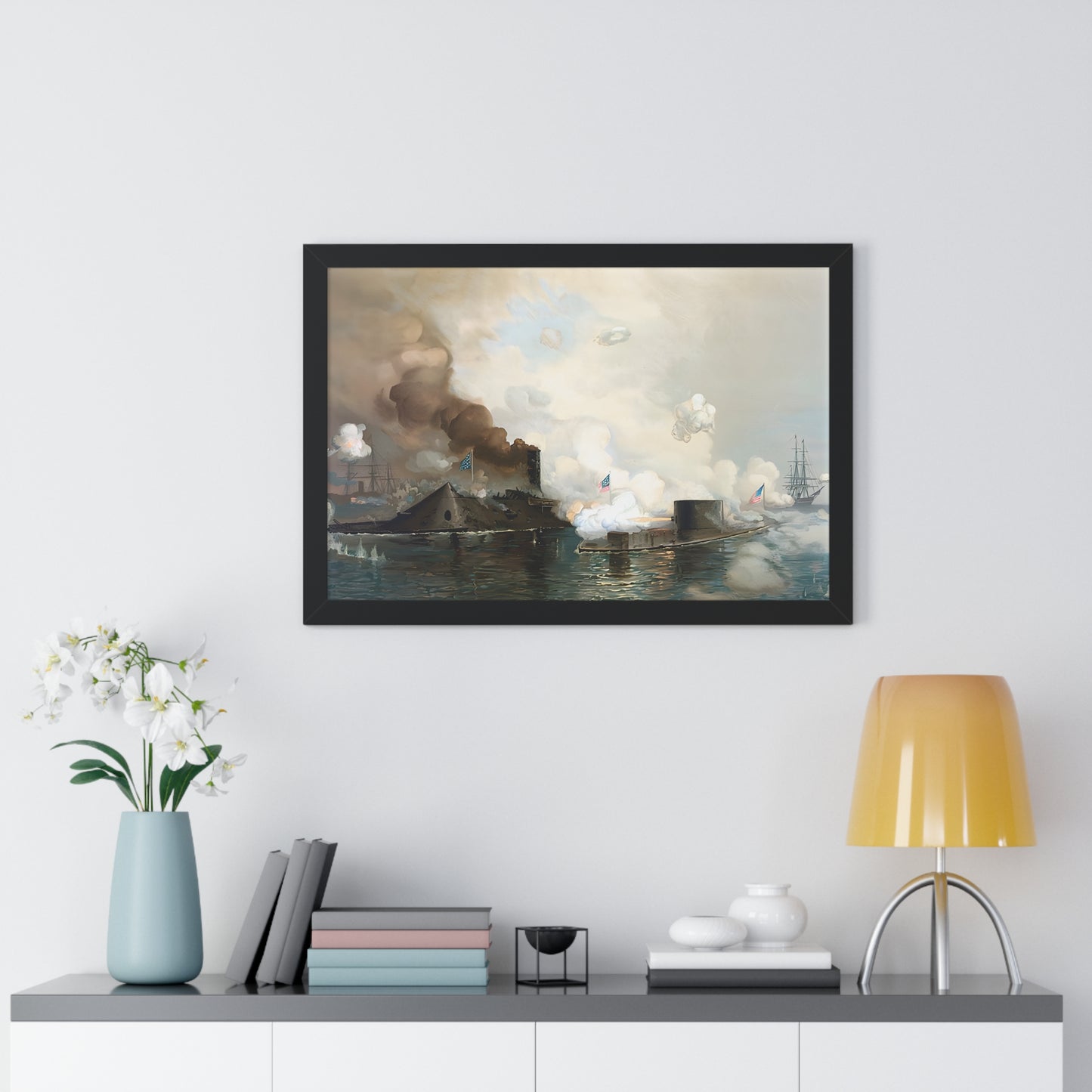 CSS Virginia vs USS Monitor | Civil War Ironclad Battle Poster