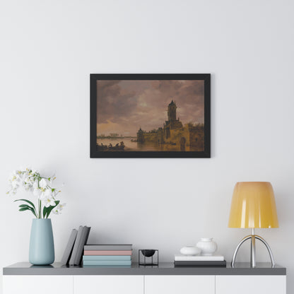 Castle by the Lake Framed Painting Poster