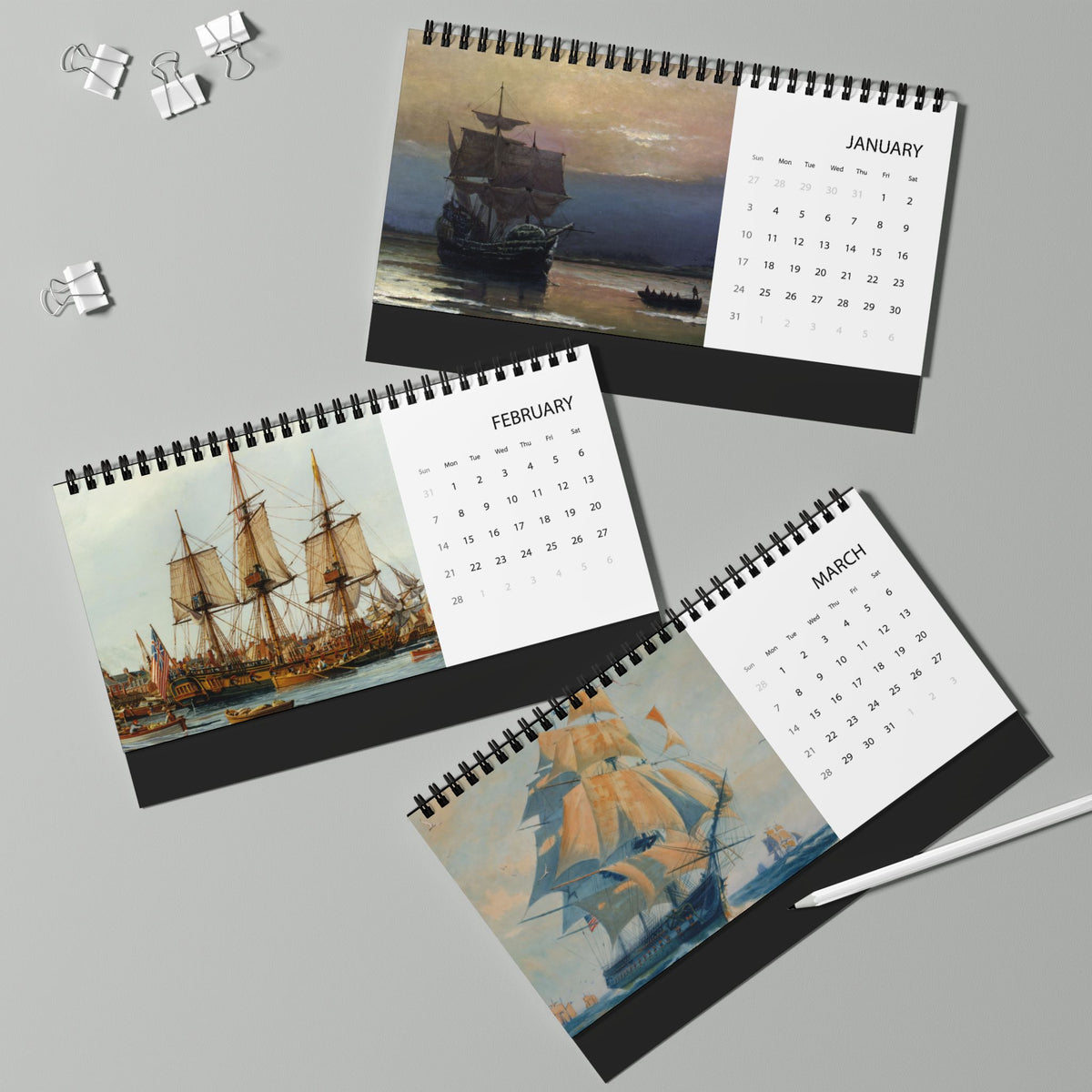 400 Years of American Ships 2027 Desktop Calendar