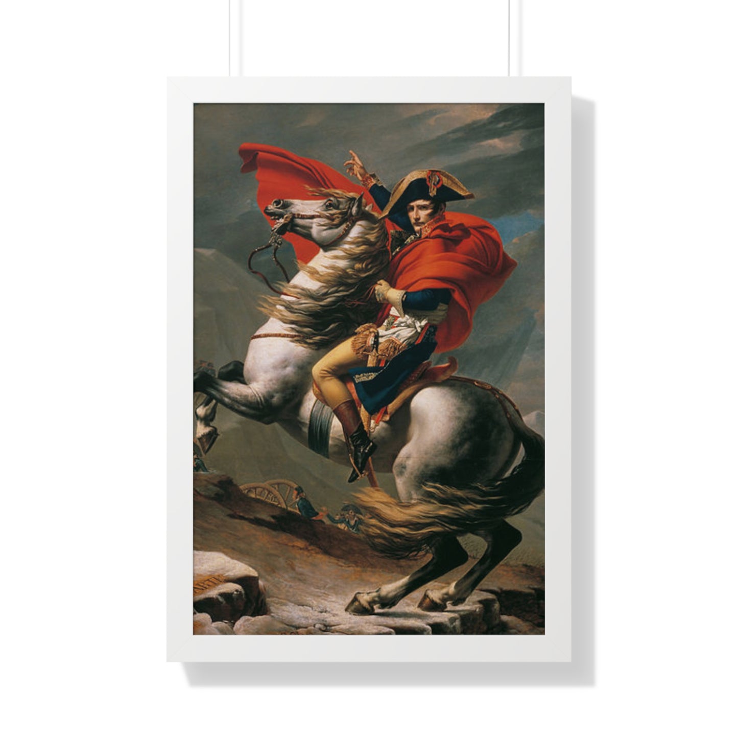 Historical Napoleon Bonaparte at the Great St. Bernard Mountain Alps Painting Poster