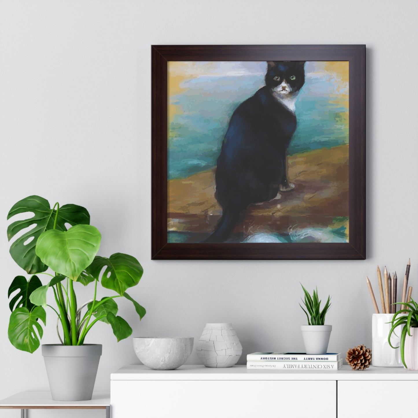 Bismarck Oskar Cat Framed Painting Poster