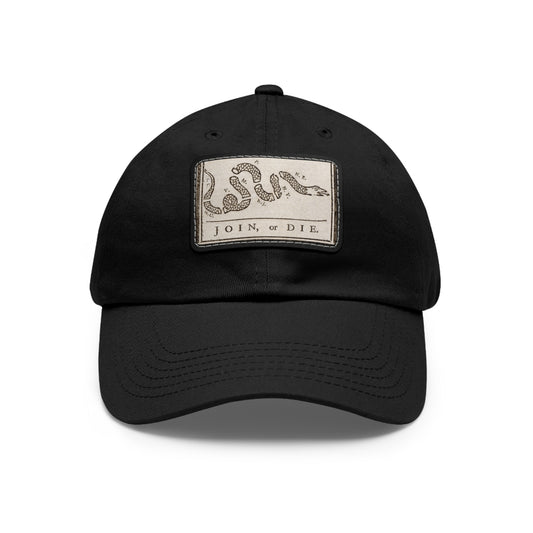 Join or Die Leather Patch Hat | American Revolutionary War Merchandise