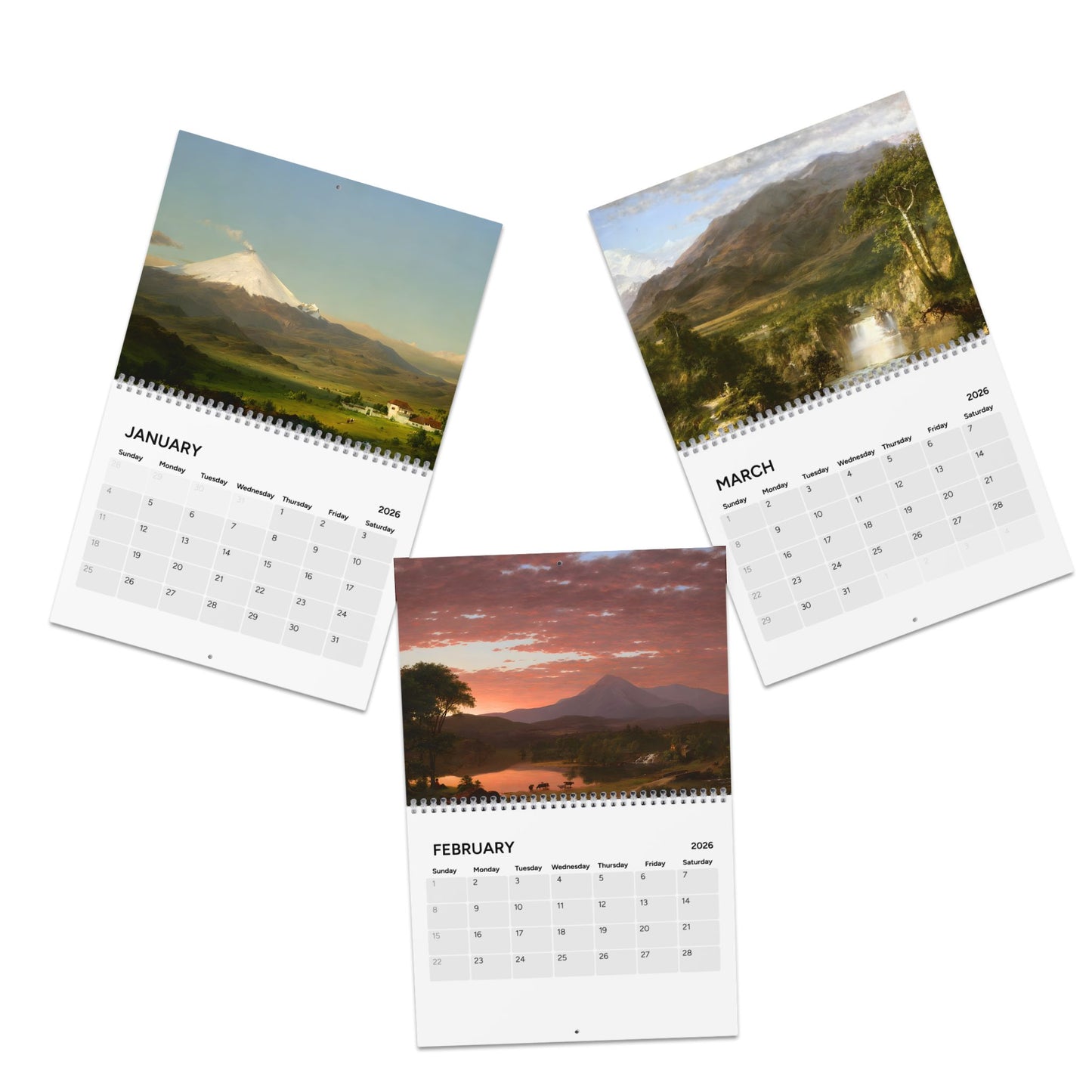 Frederic Edwin Church 2026 (Grid Style) Calendar