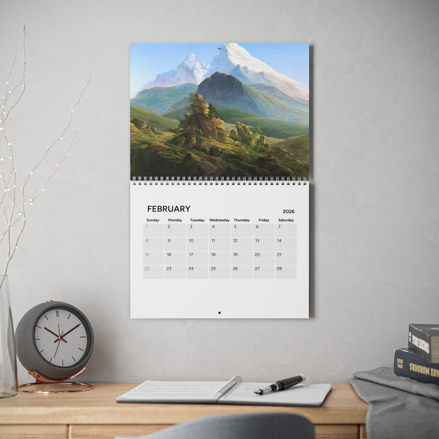 Caspar David Friedrich 2026 (Grid Style) Calendar