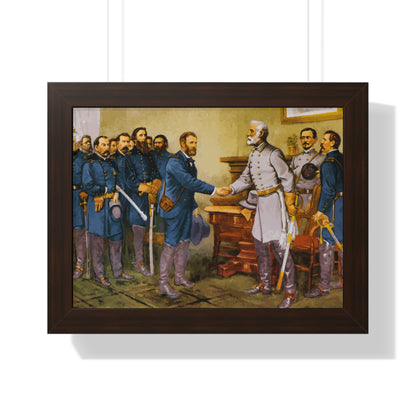 General Robert E. Lee surrenders at Appomattox Court House Framed Painting Poster