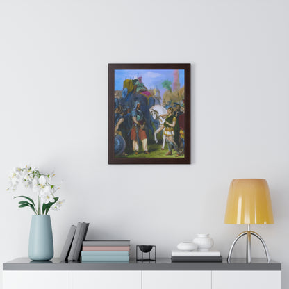 King Porus Surrender to Alexander the Great Framed Painting Poster