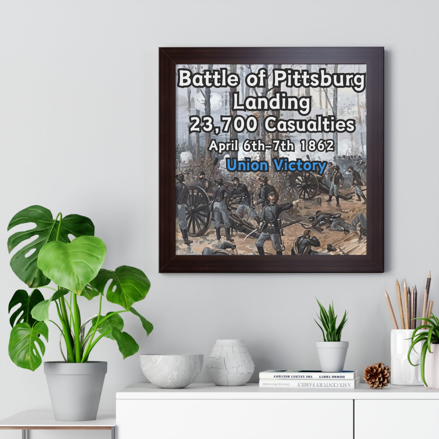 Gerahmtes Poster Historische Schlacht von Pittsburg Landing