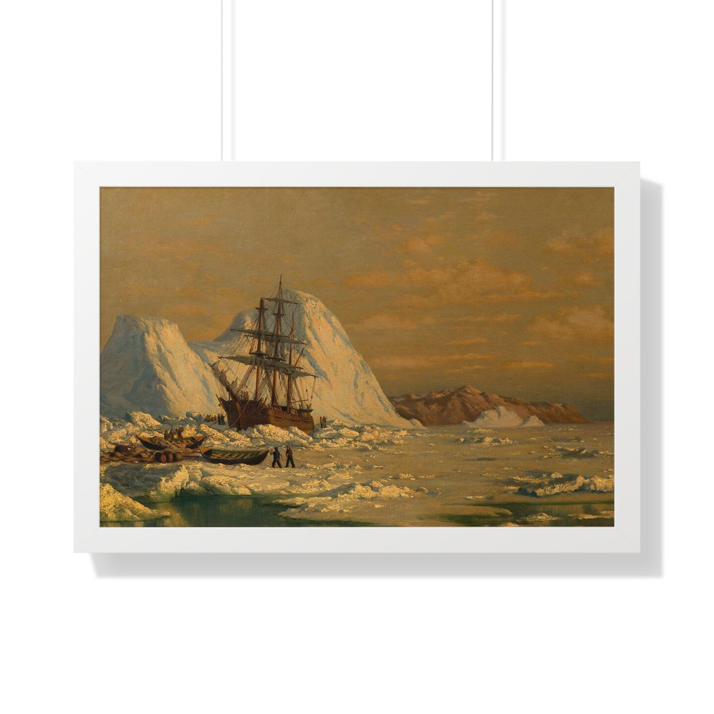 Historical An Incident of Whaling Framed Painting Poster