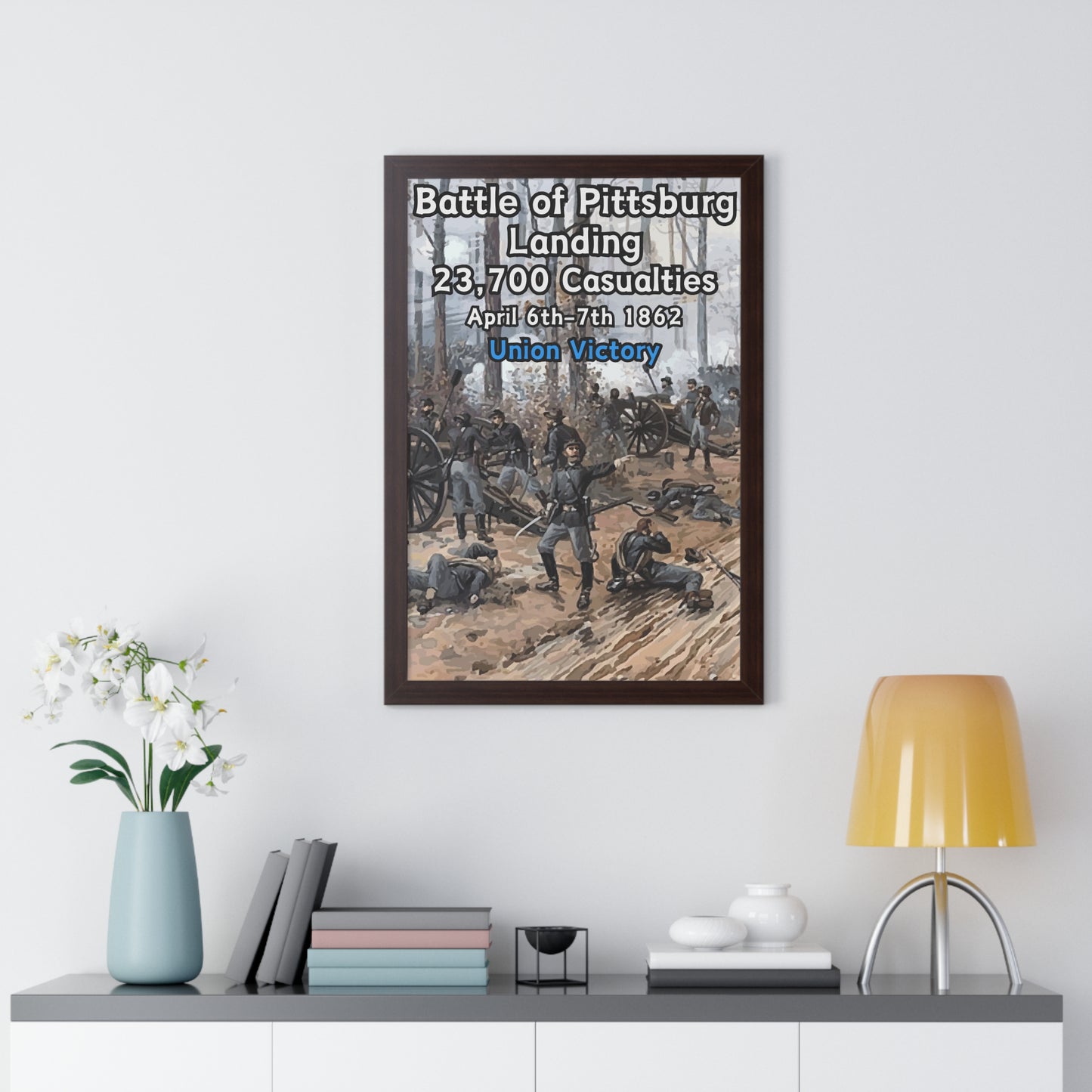 Gerahmtes Poster Historische Schlacht von Pittsburg Landing