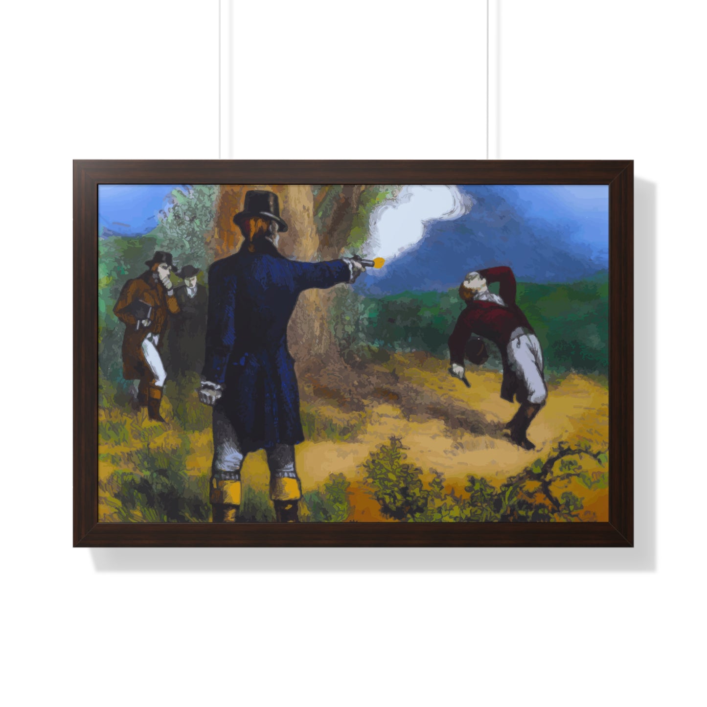 Alexander Hamilton Aaron Burr Duel Framed Painting Poster