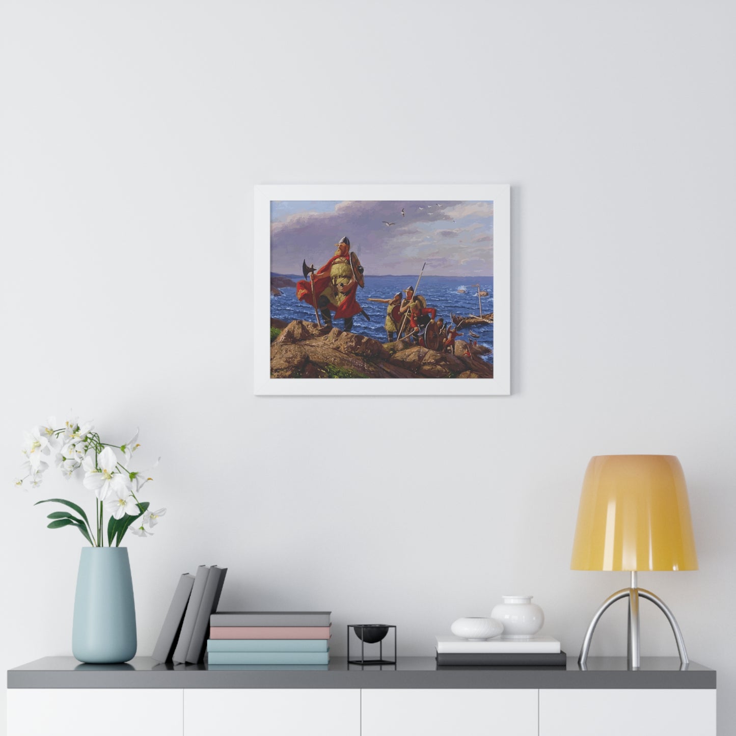 Leif Erikson Discovers America Framed Painting Poster