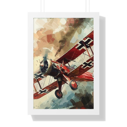 Gerahmtes Poster Red Baron Flugzeug