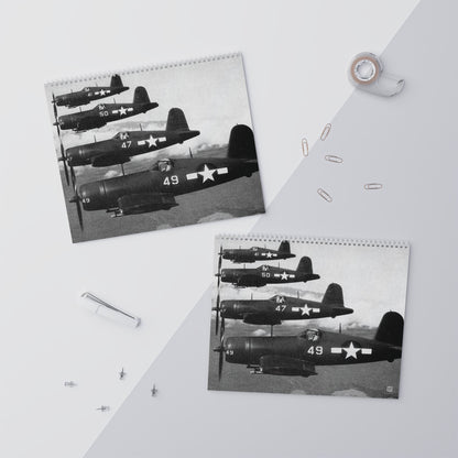 Vintage Black and White World War 2 Aircraft Calendar