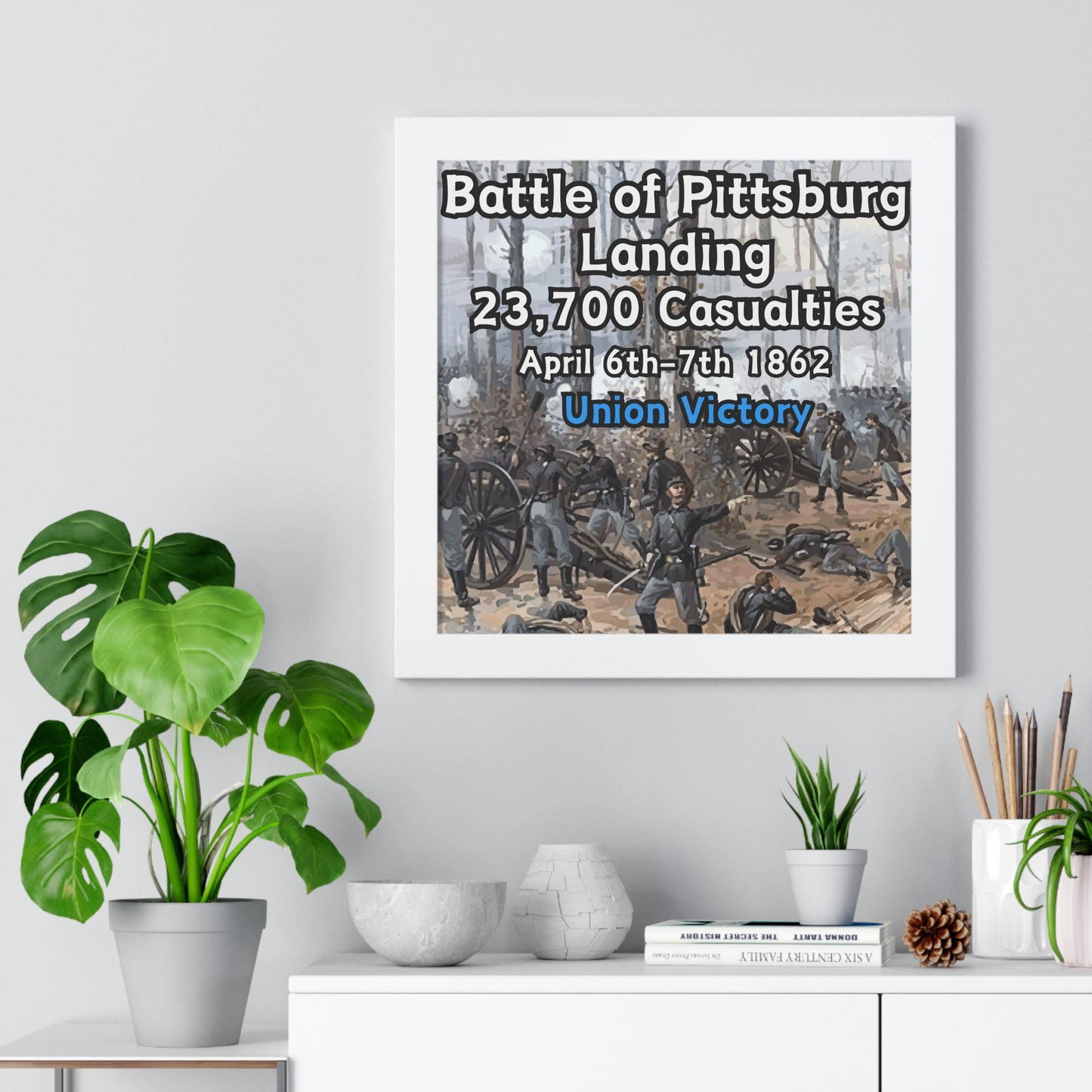 Gerahmtes Poster Historische Schlacht von Pittsburg Landing