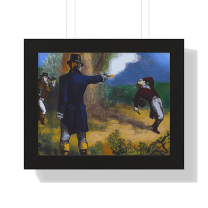 Alexander Hamilton Aaron Burr Duel Framed Painting Poster