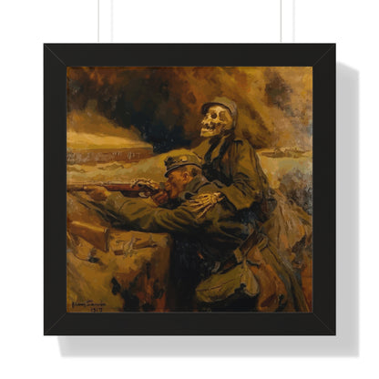 Death and the Soldier Framed Painting Poster