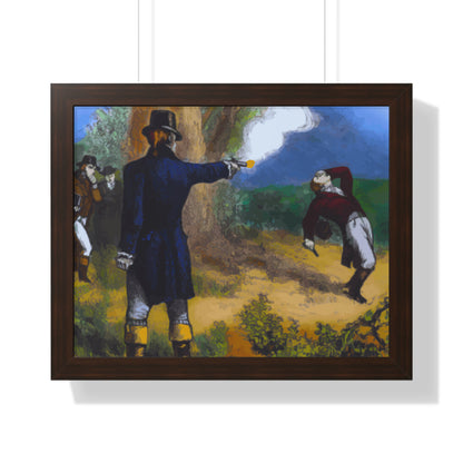 Alexander Hamilton Aaron Burr Duel Framed Painting Poster