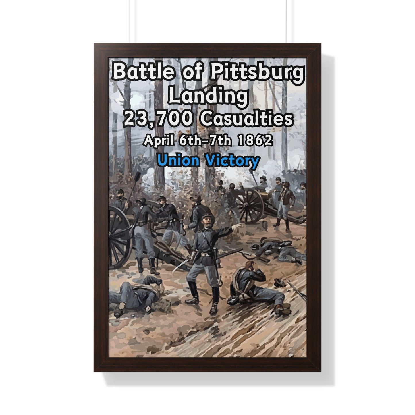 Gerahmtes Poster Historische Schlacht von Pittsburg Landing