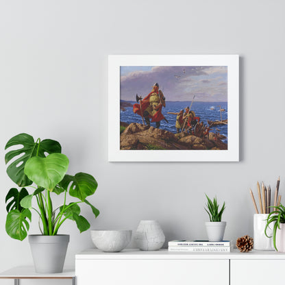 Leif Erikson Discovers America Framed Painting Poster