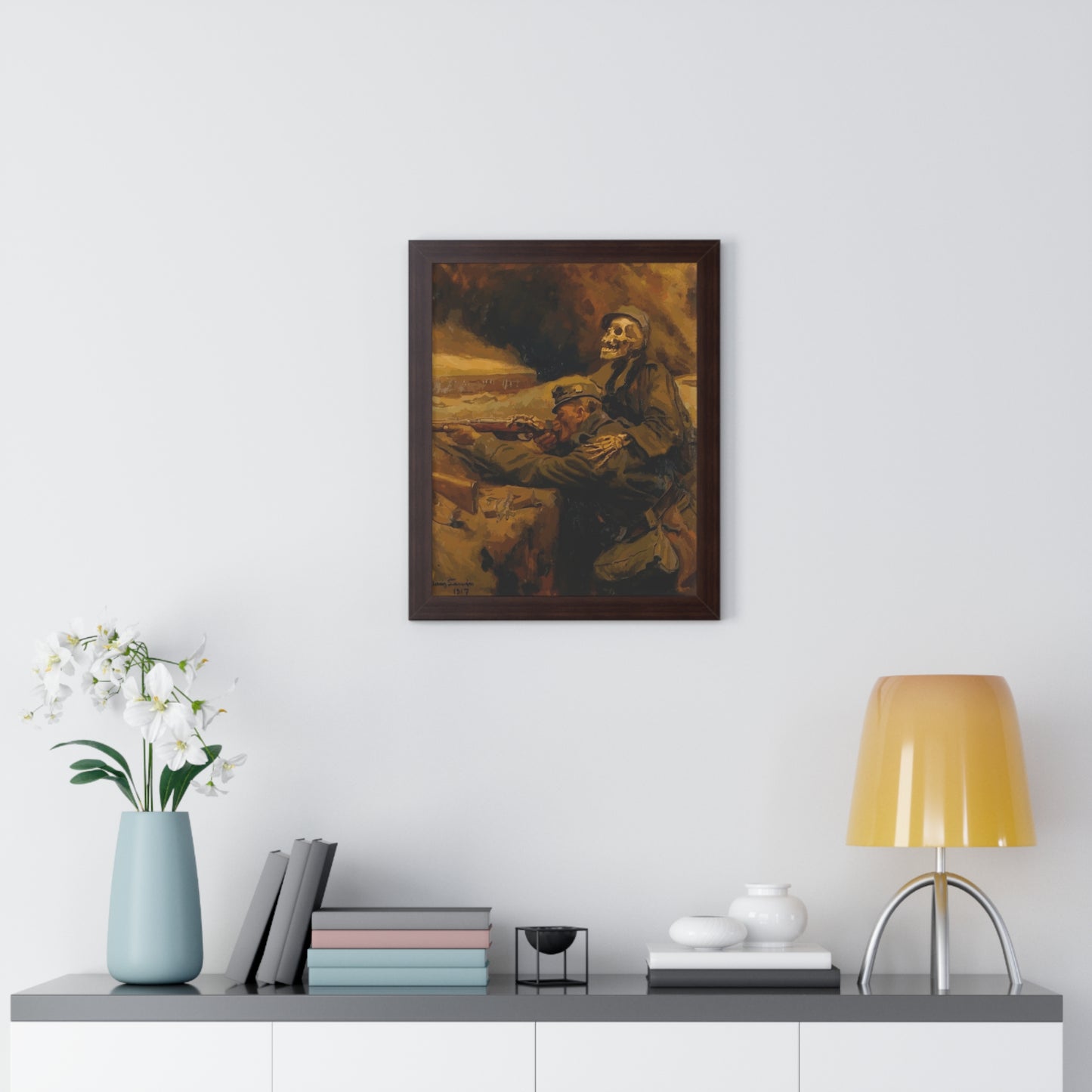 Death and the Soldier Framed Painting Poster