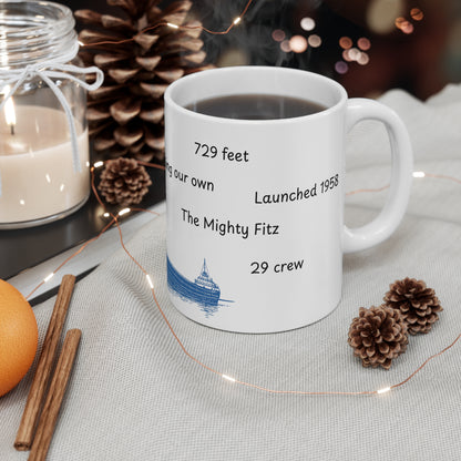 SS Edmund Fitzgerald Mug – Great Lakes Shipwreck History Coffee Cup 11oz