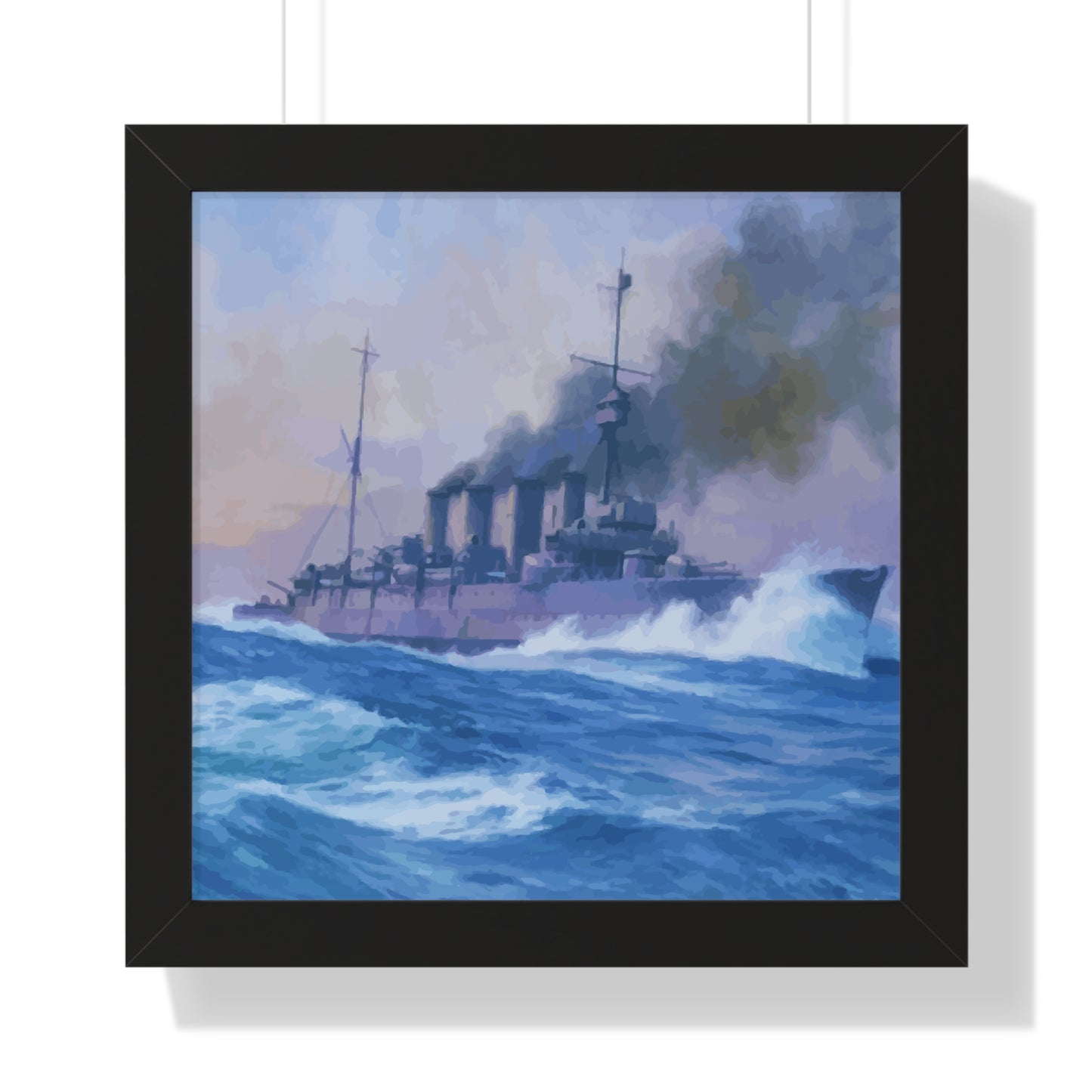 HMS Southampton at the Battle of Jutland Framed Painting Poster