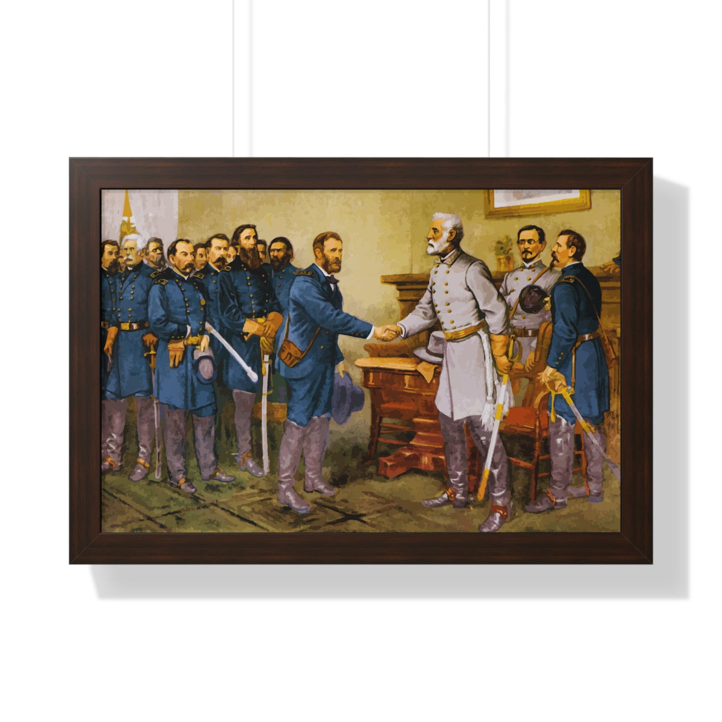 General Robert E. Lee surrenders at Appomattox Court House Framed Painting Poster