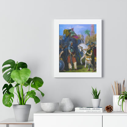 King Porus Surrender to Alexander the Great Framed Painting Poster