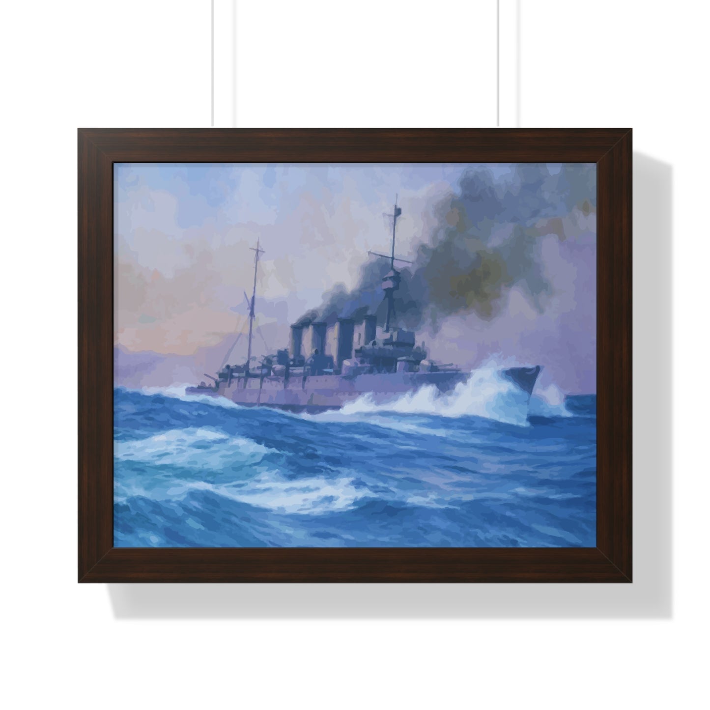 HMS Southampton at the Battle of Jutland Framed Painting Poster