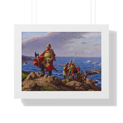 Leif Erikson Discovers America Framed Painting Poster