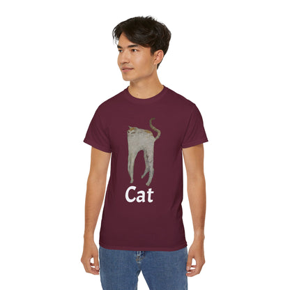 The White Cat Cutout Painting Unisex Ultra Cotton Shirt