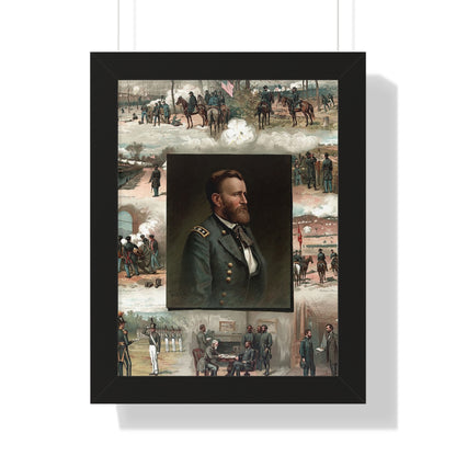 Historical Ulysses S. Grant from West Point to Appomattox Framed Painting Poster