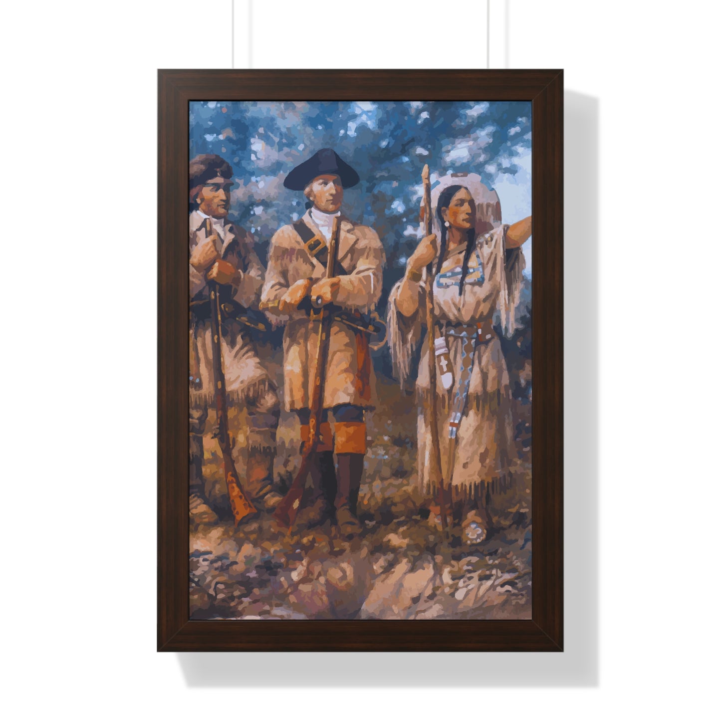 Meriwether Lewis, William Clark, and Sacagawea Framed Painting Poster