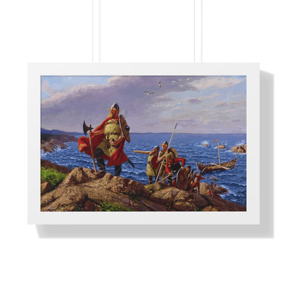 Leif Erikson Discovers America Framed Painting Poster