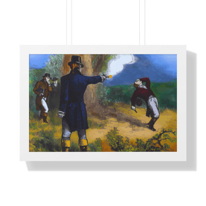 Alexander Hamilton Aaron Burr Duel Framed Painting Poster