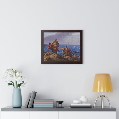 Leif Erikson Discovers America Framed Painting Poster