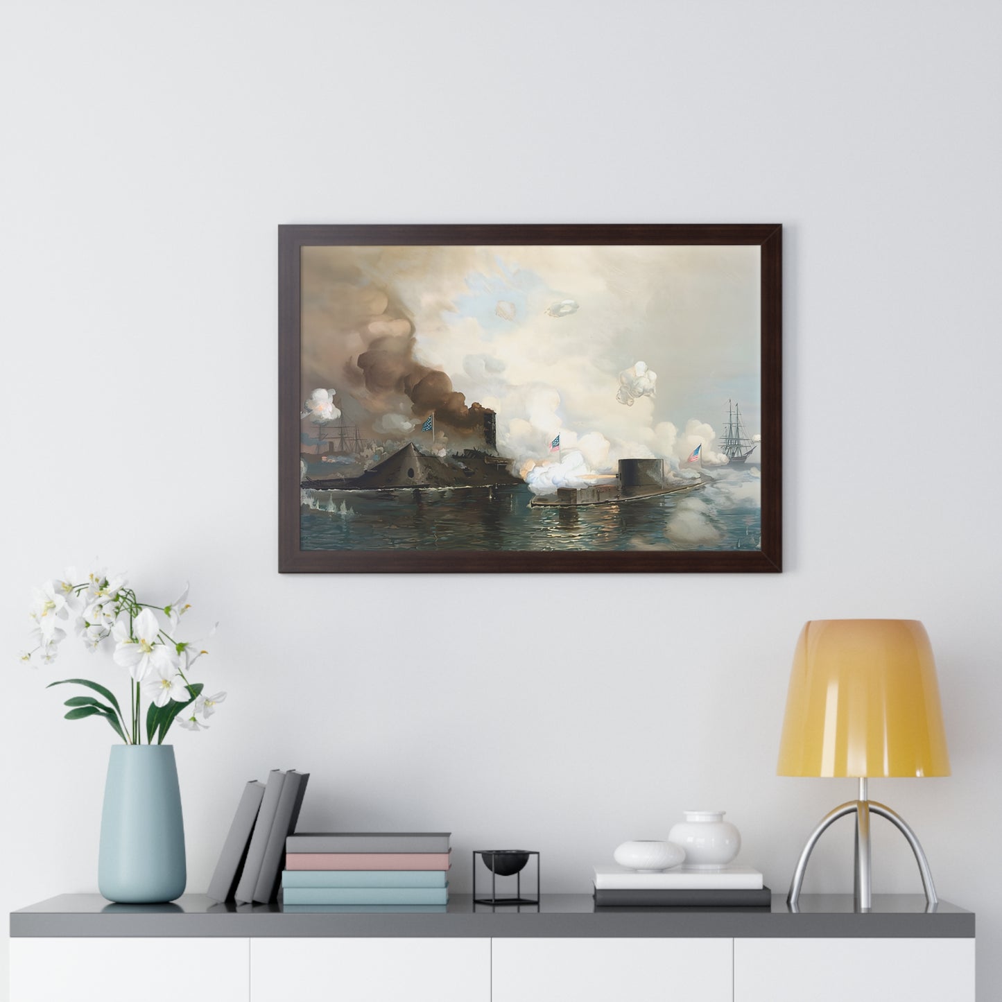 CSS Virginia vs USS Monitor | Civil War Ironclad Battle Poster