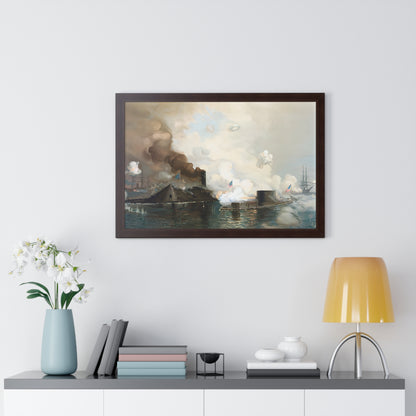 CSS Virginia vs USS Monitor | Civil War Ironclad Battle Poster